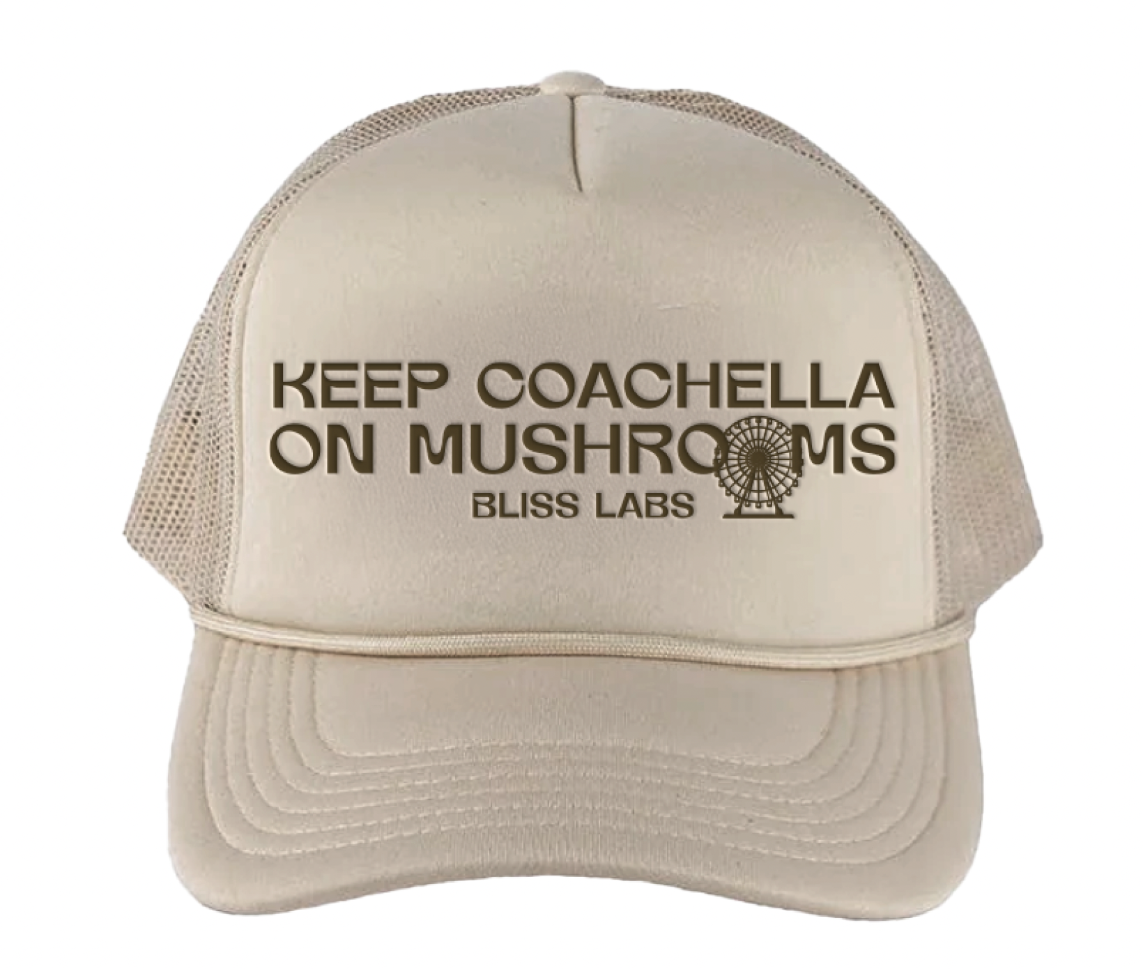 Bliss Labs Keep Coachella on Mushrooms Hat Beige