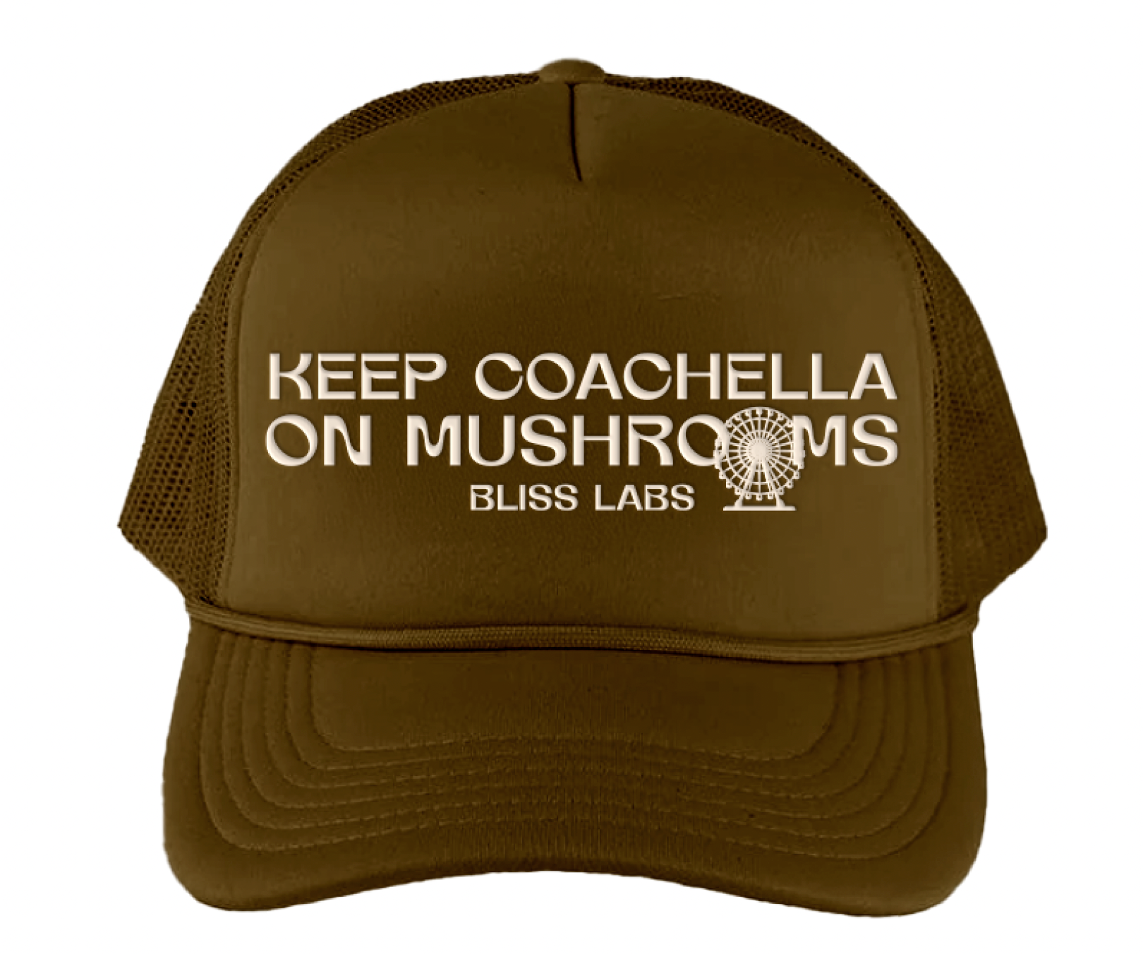 Bliss Labs Keep Coachella on Mushrooms Hat Brown