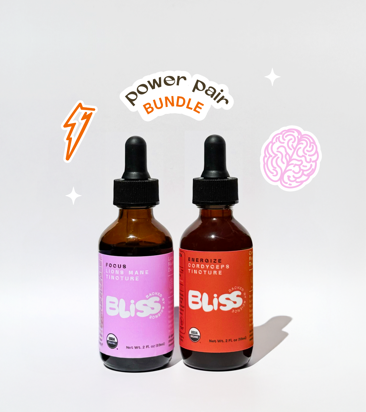 Bliss Labs_Power Pair_Lions Mane Cordyceps Bundle